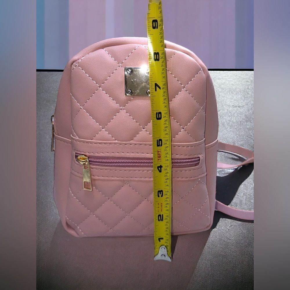 White Leather Mini-Backpack, New - Picture 4 of 14